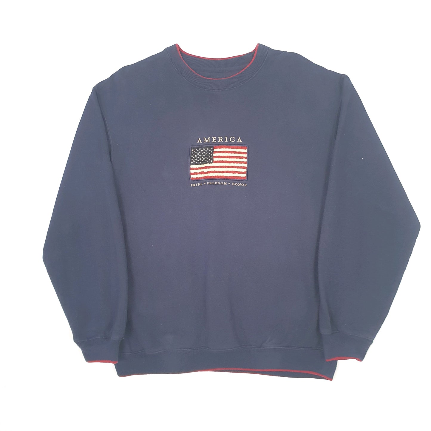 Mens Navy Croft & Barrow USA Flag Crewnexk Jumper