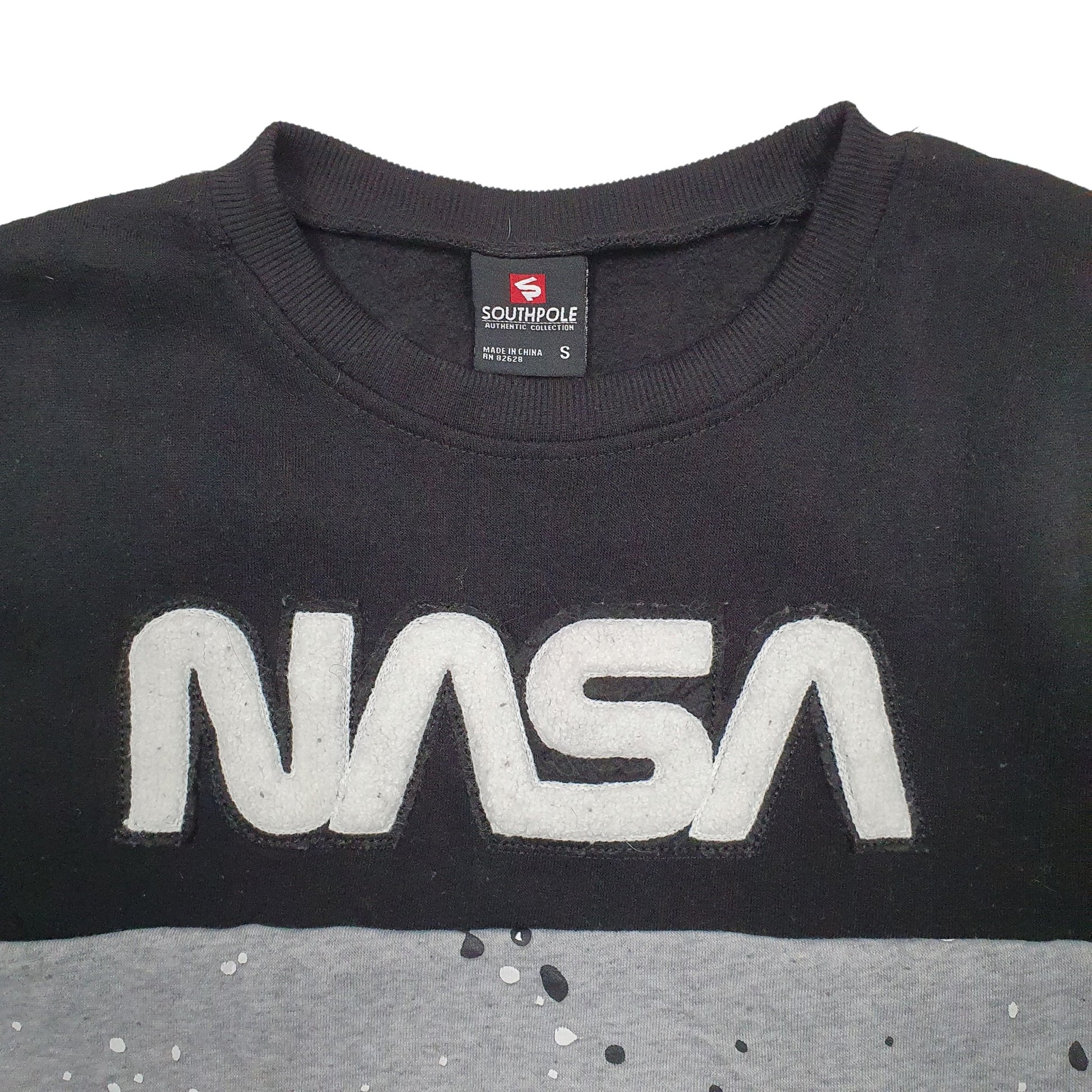 Mens Black Southpole NASA Crewneck Jumper
