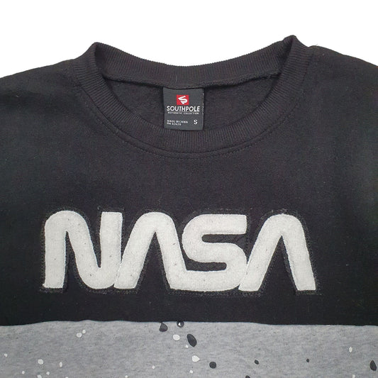 Mens Black Southpole NASA Crewneck Jumper