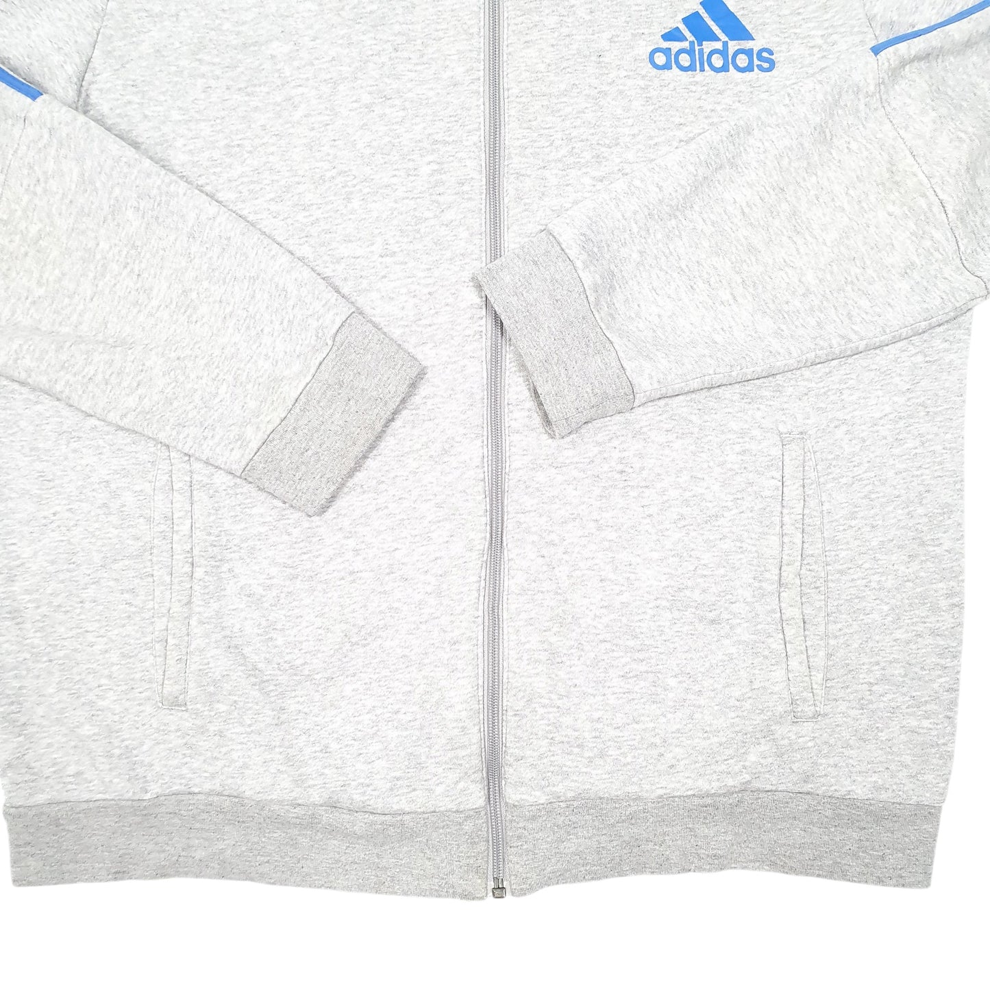 Mens Grey Adidas Hoodie Full Zip Jumper