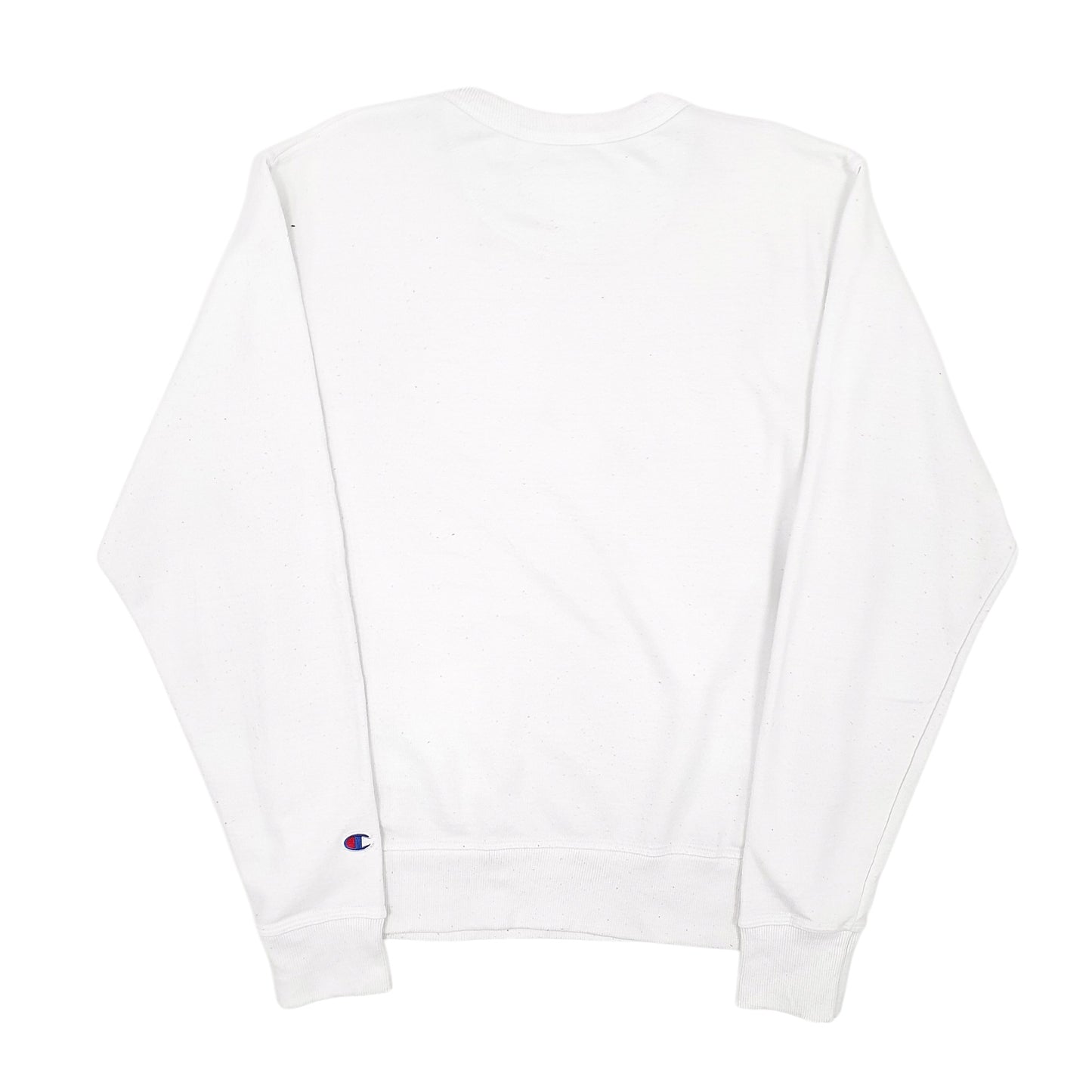 Mens White Champion Spellout Crewneck Jumper
