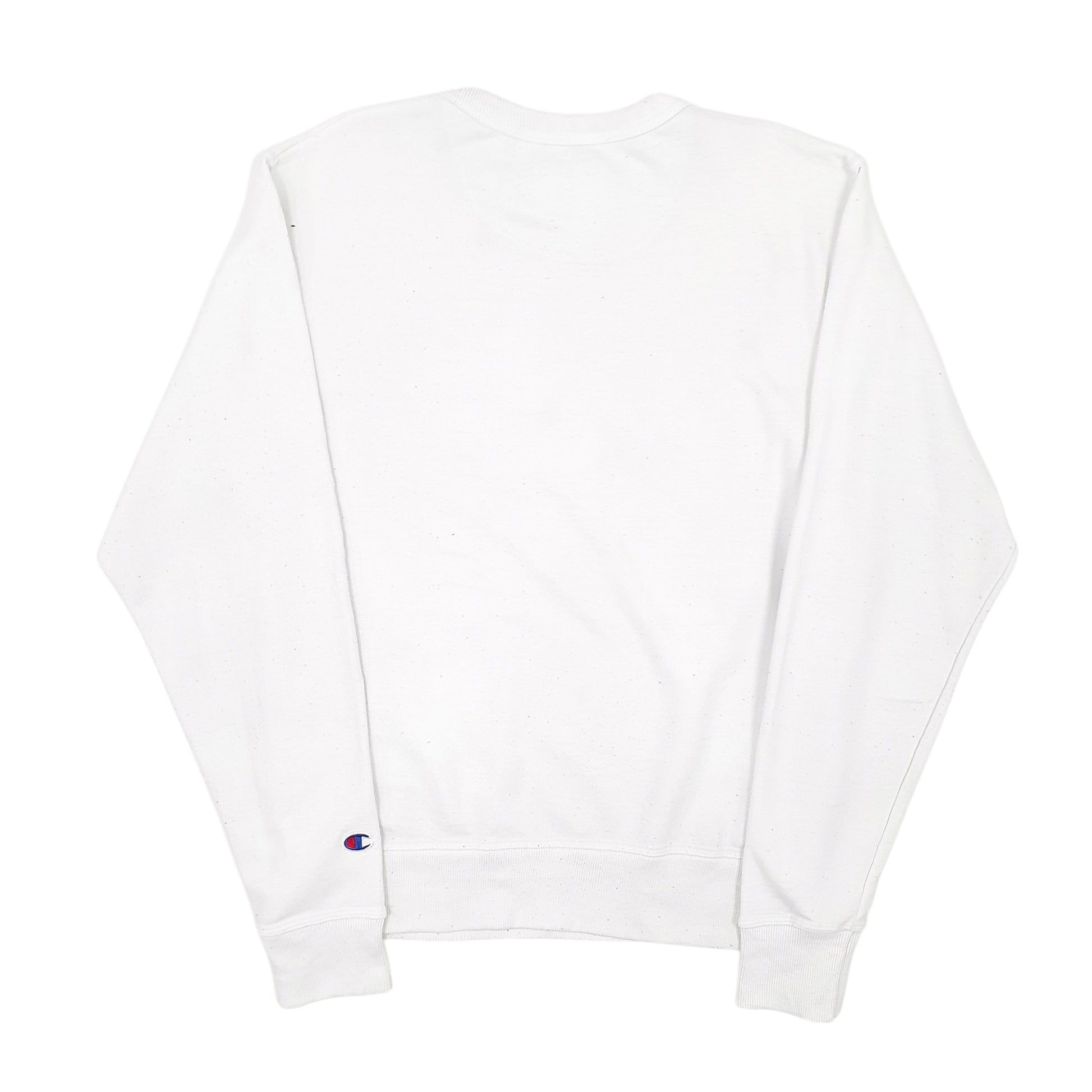 Mens White Champion Spellout Crewneck Jumper