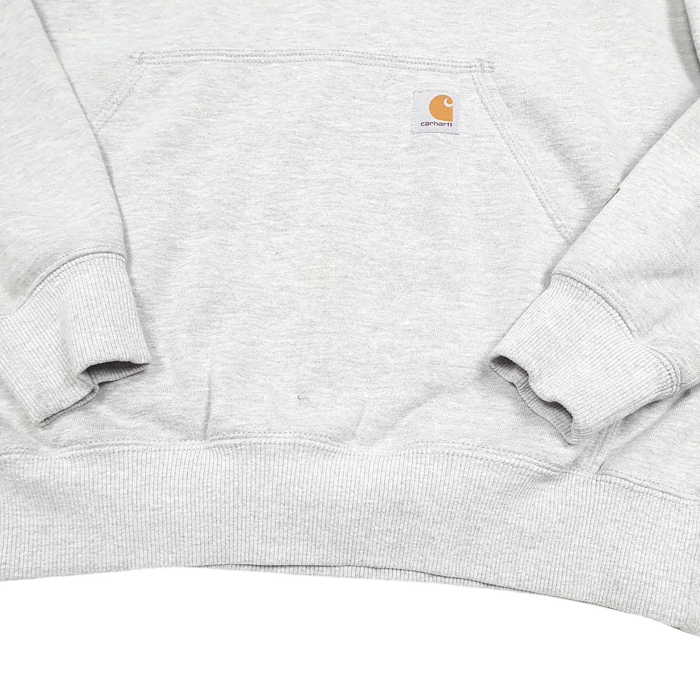 Mens Grey Carhartt Workwear Hoodie Van Tassell Roping Cattle USA Quarter Zip Jumper