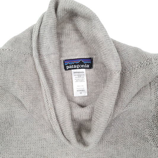 Womens Grey Patagonia Knit Funnel Pullover Crewneck Jumper