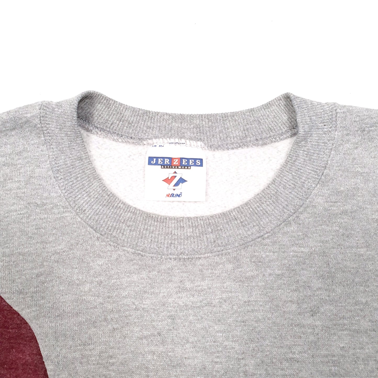 Mens Grey Jerzees Reworked Crewneck Jumper