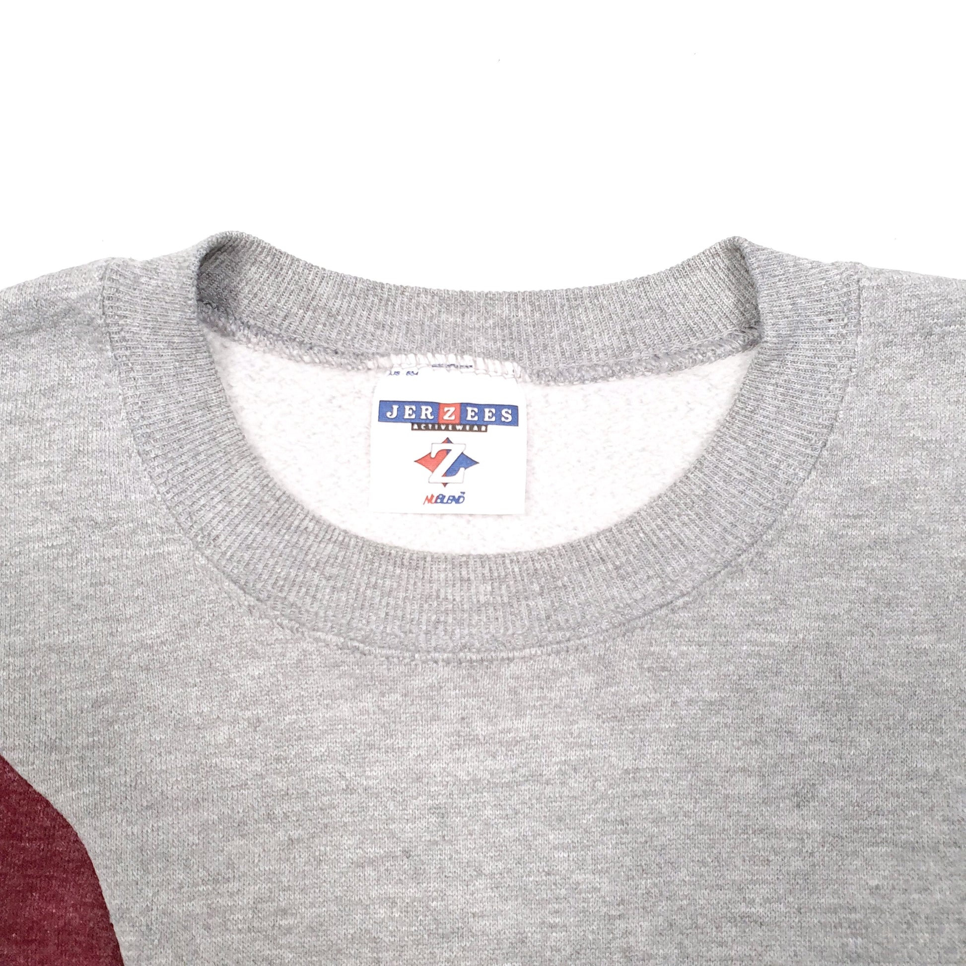 Mens Grey Jerzees Reworked Crewneck Jumper