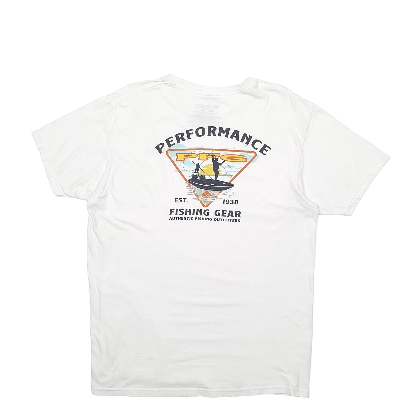 Mens White Columbia Sportswear PFG Fishing Short Sleeve T Shirt