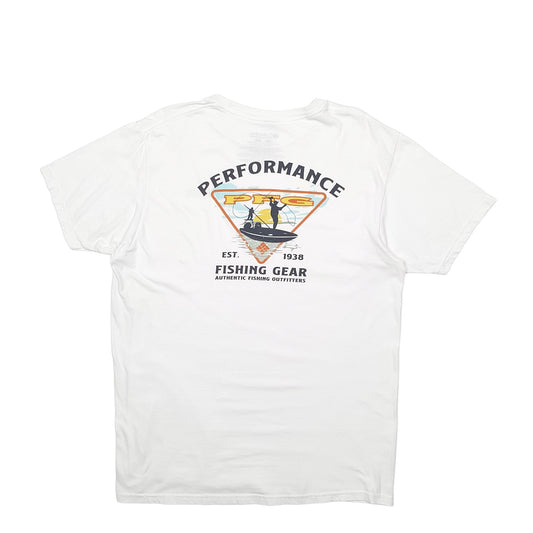 Mens White Columbia Sportswear PFG Fishing Short Sleeve T Shirt