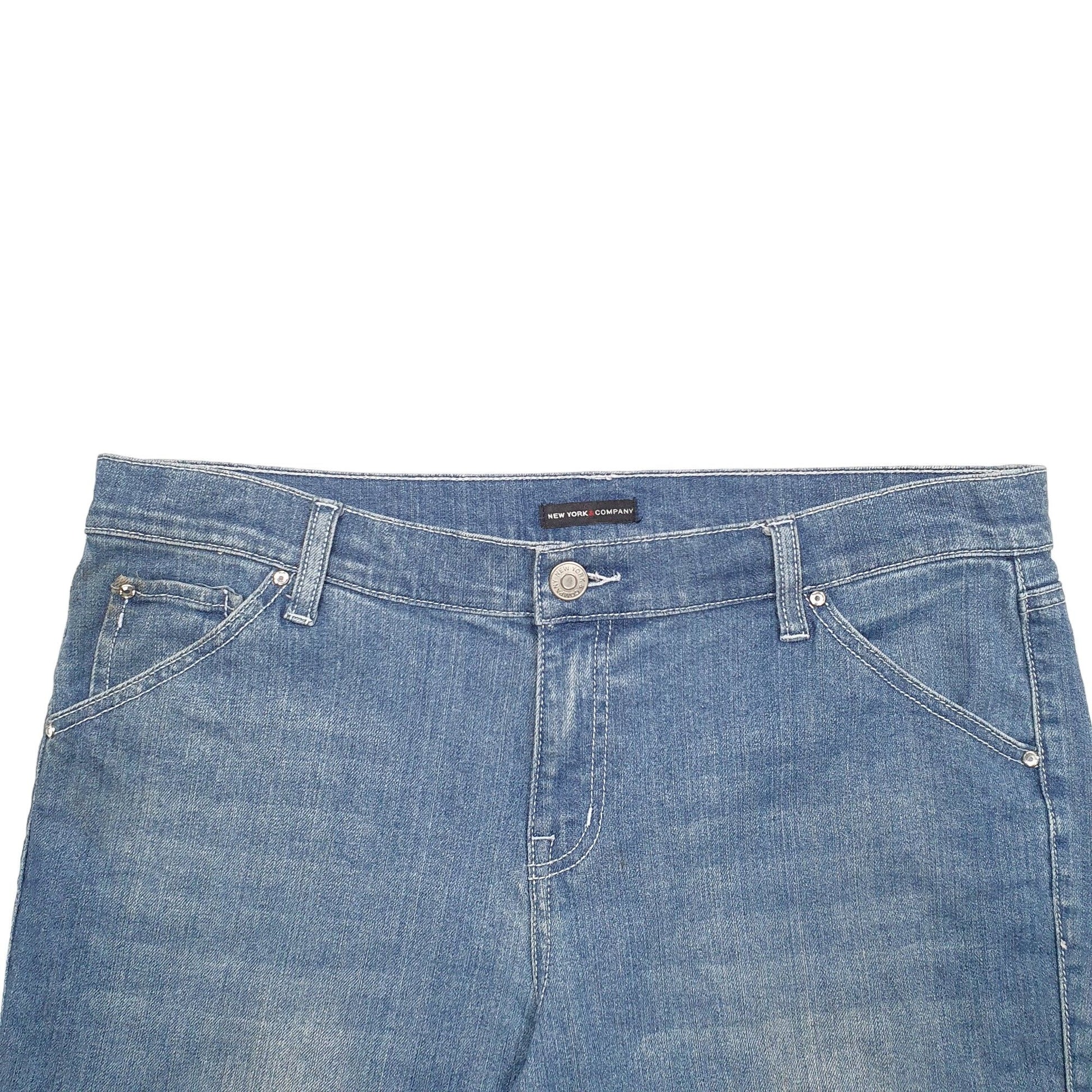 Womens Blue New York Company Turn Up Denim Shorts