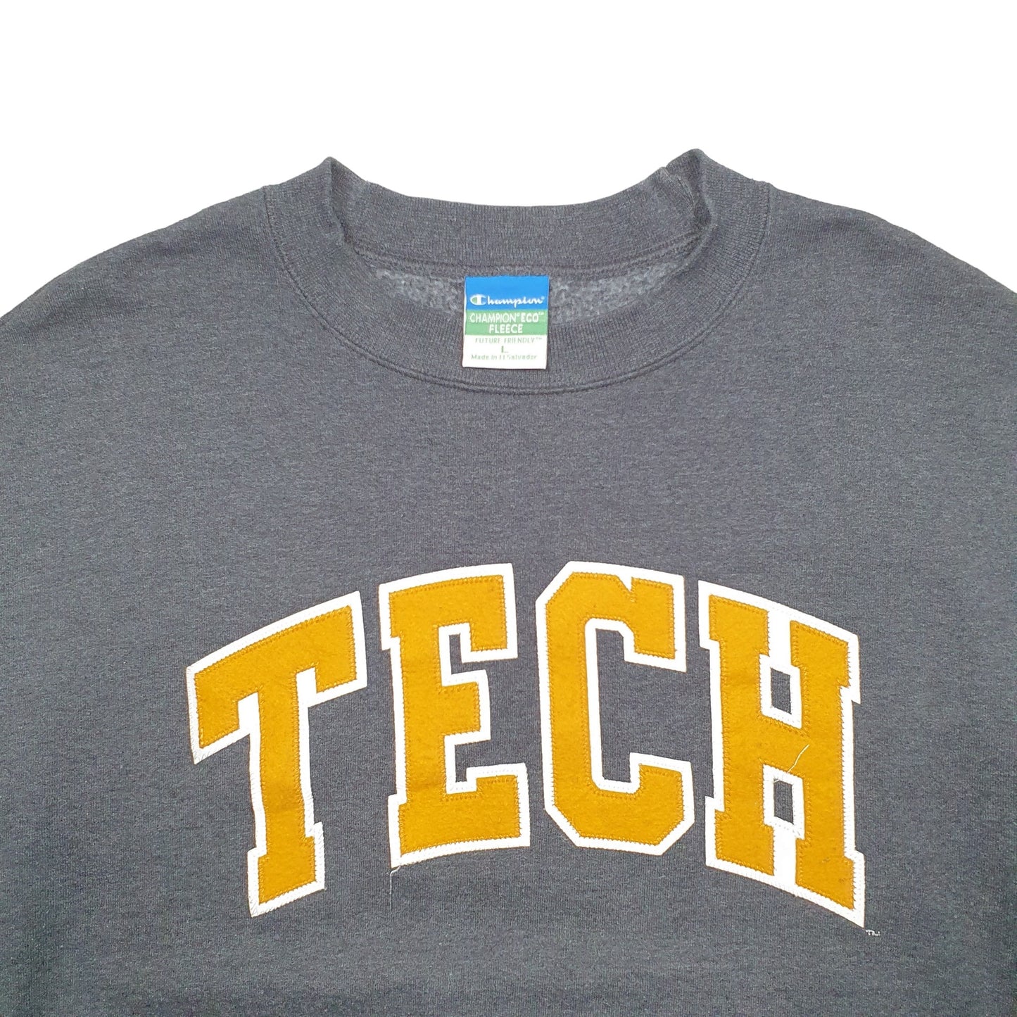 Mens Grey Champion Tech USA College Crewneck Jumper