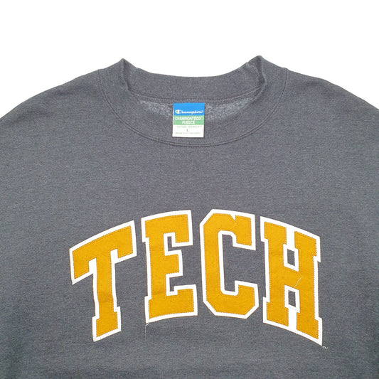 Mens Grey Champion Tech USA College Crewneck Jumper