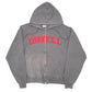 Mens Grey Champion Hoodie Cornell College USA Spellout Full Zip Jumper