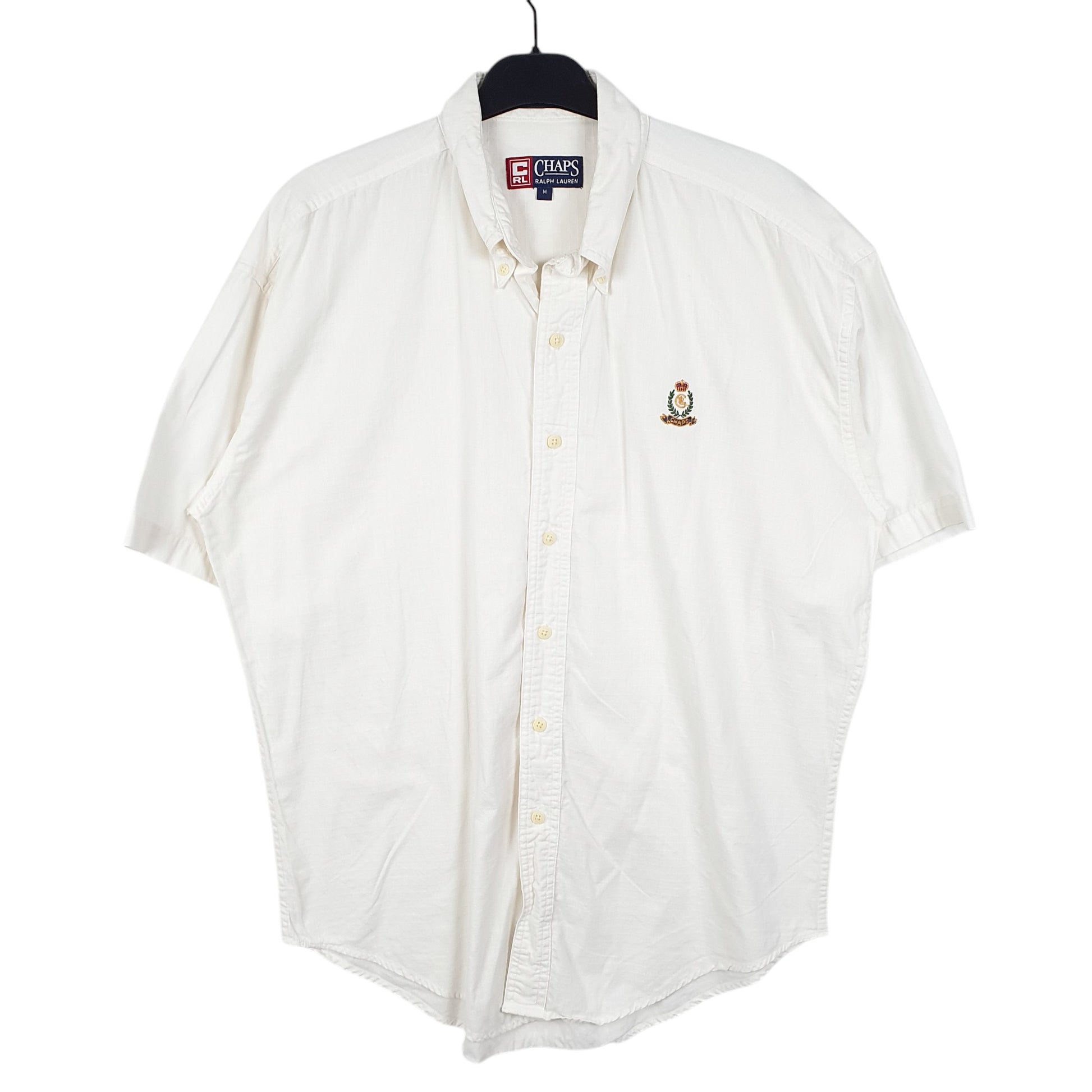 Mens Cream Ralph Lauren Crest Vintage Short Sleeve Shirt