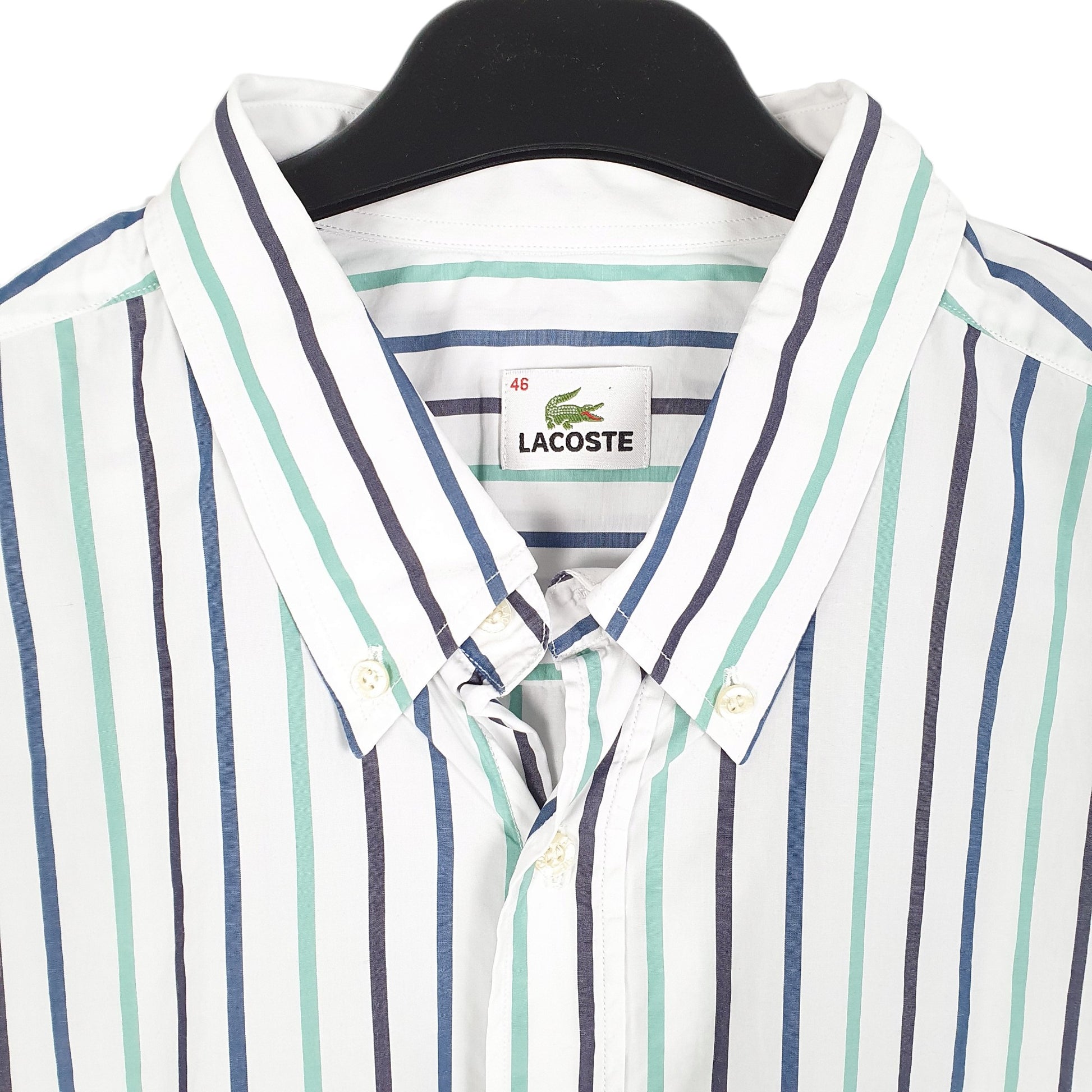 Mens White Lacoste  Long Sleeve Shirt
