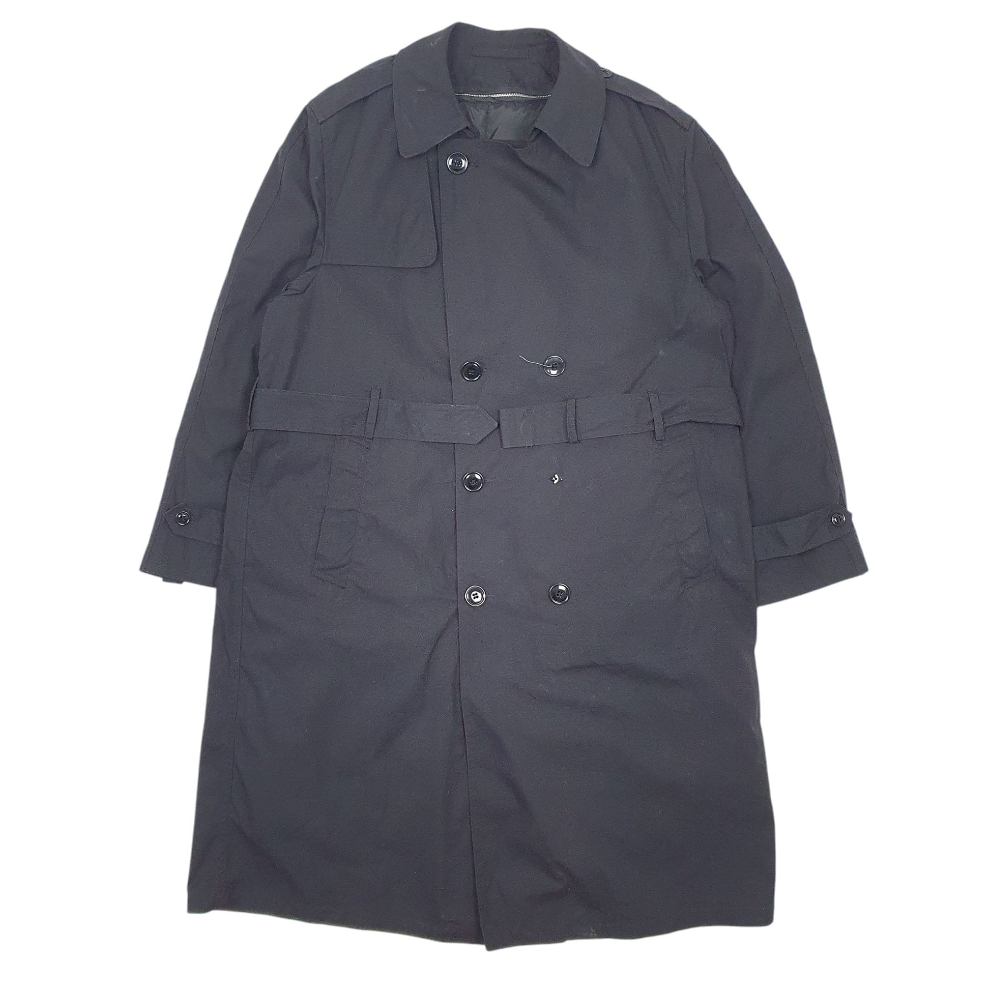 Mens Black DS CP Military Crewneck Coat