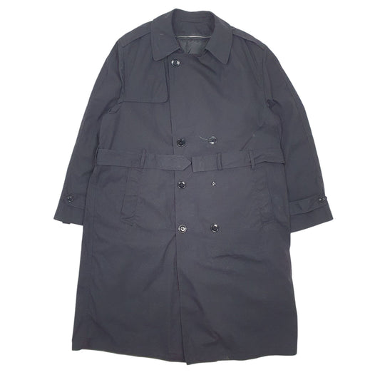 Mens Black DS CP Military Crewneck Coat