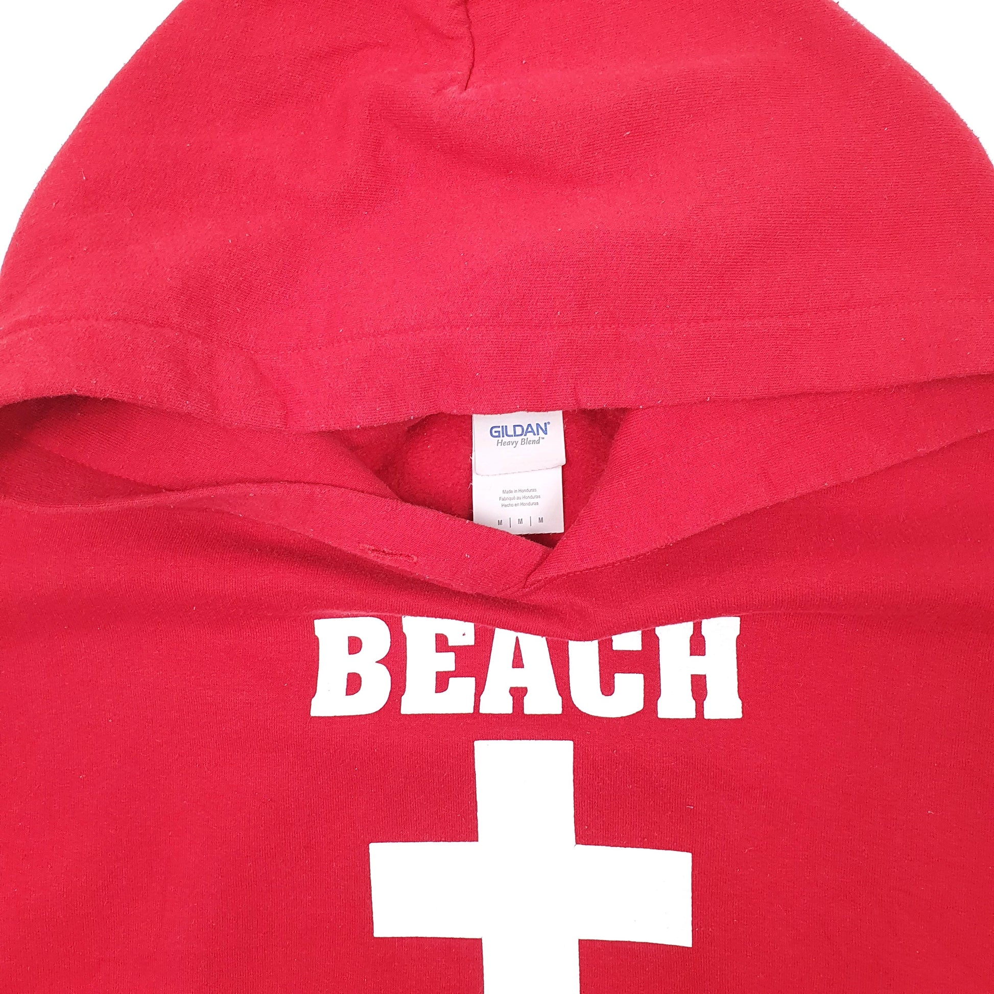Mens Red Gildan Boulder Beach Patrol Lifeguard Hoodie Jumper