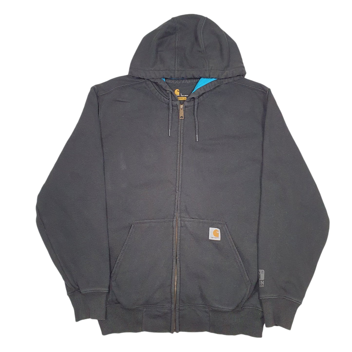 Mens Black Carhartt Workwear Hoodie Full Zip Jumper