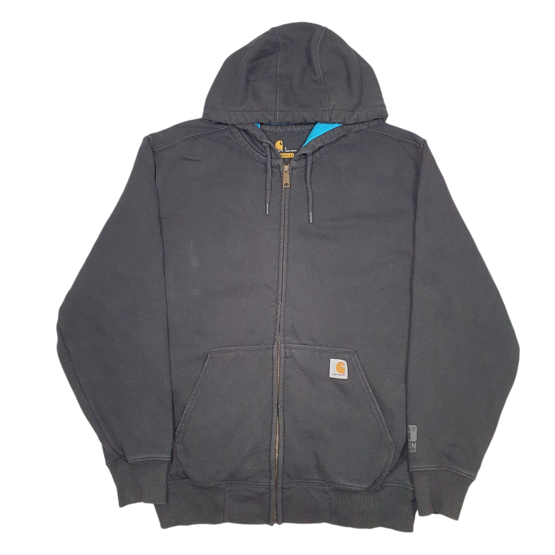 Mens Black Carhartt Workwear Hoodie Full Zip Jumper