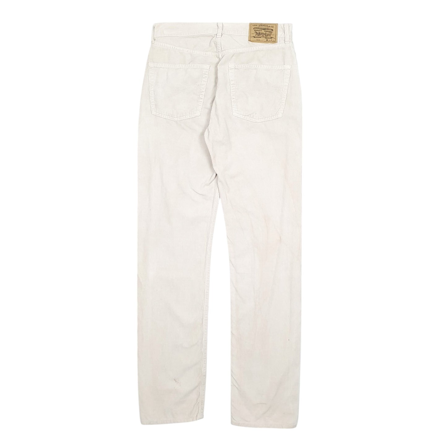 Mens Cream Levis 505 Corduroy Trousers