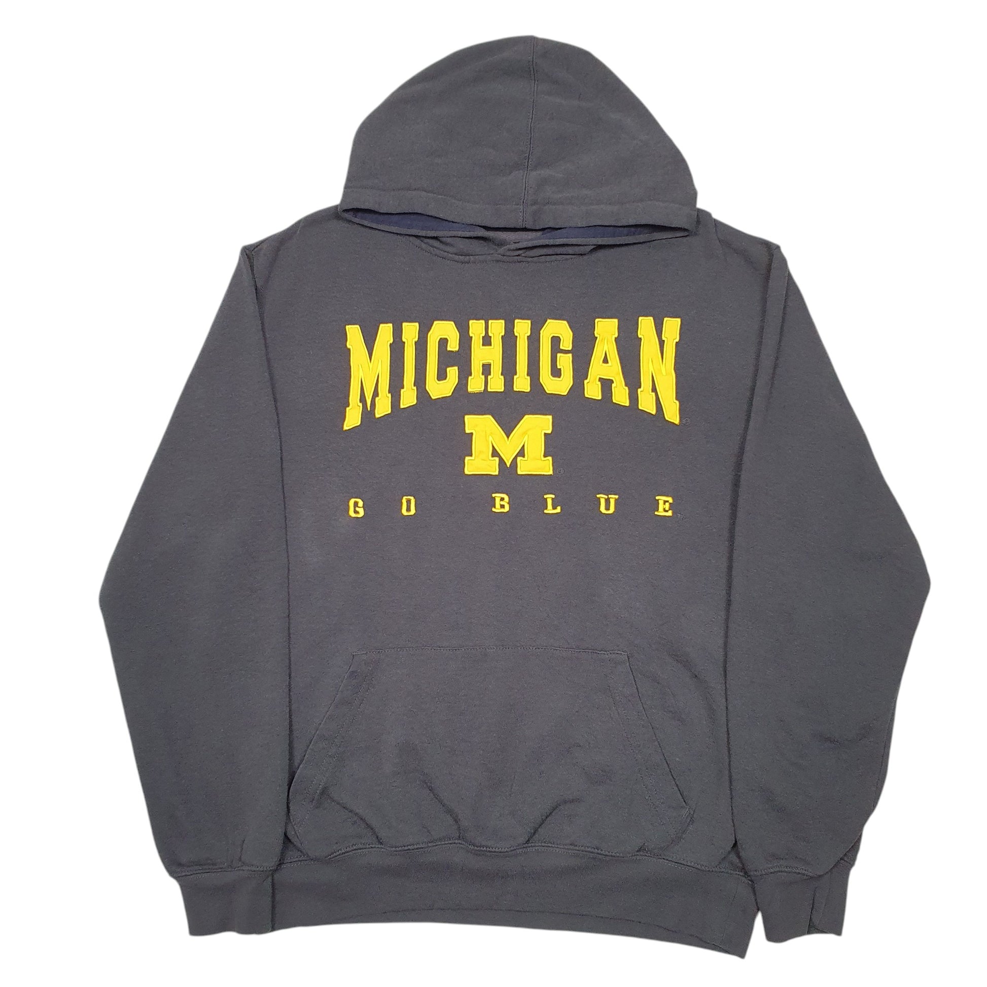 Mens Grey Colosseum Michigan USA Spellout Football Hoodie Jumper