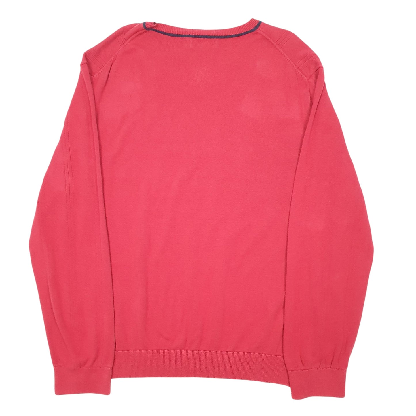 Mens Red Nautica Knit V Neck Jumper