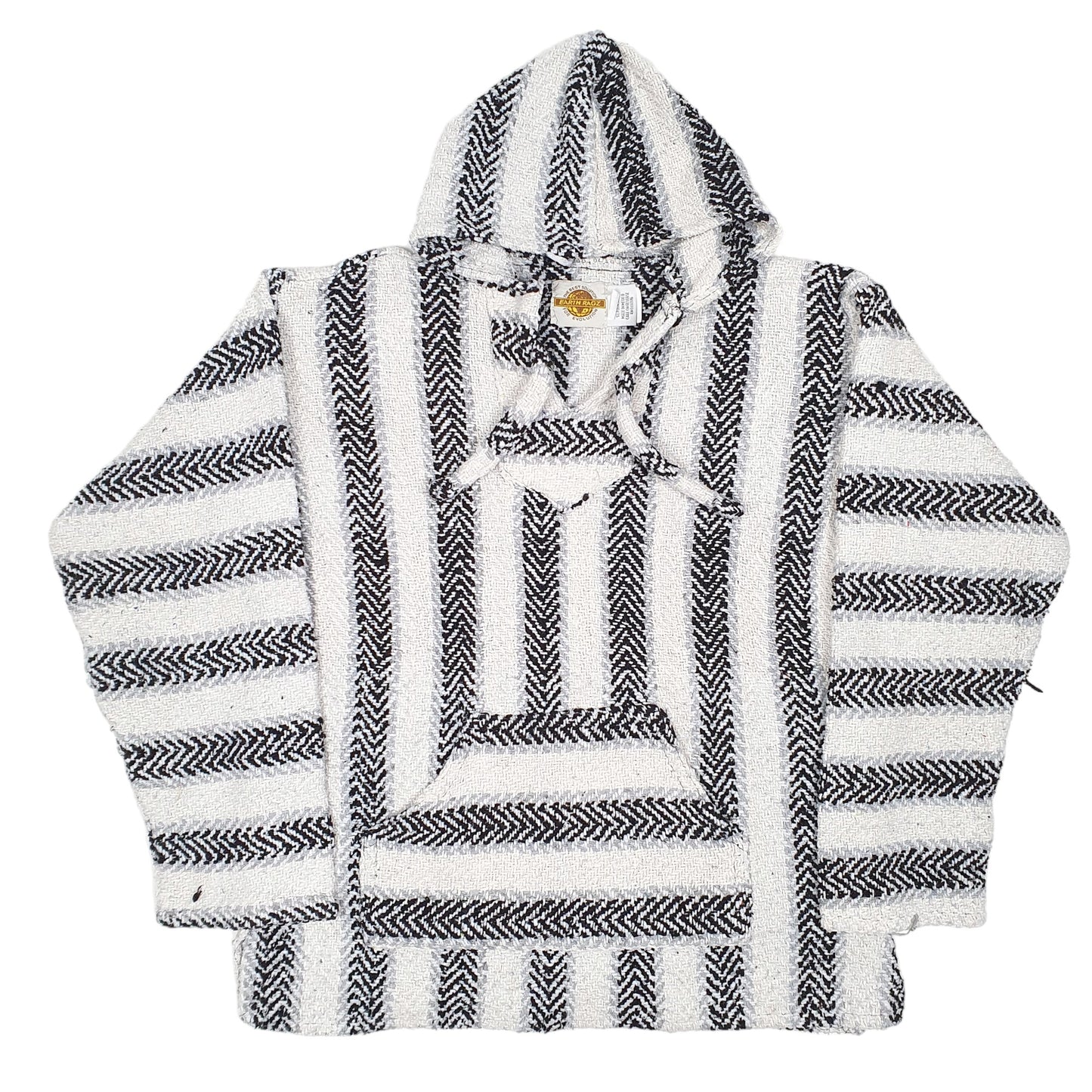 Womens White Earth Ragz Poncho Smock Rug Hippie Surf Hoodie Jumper