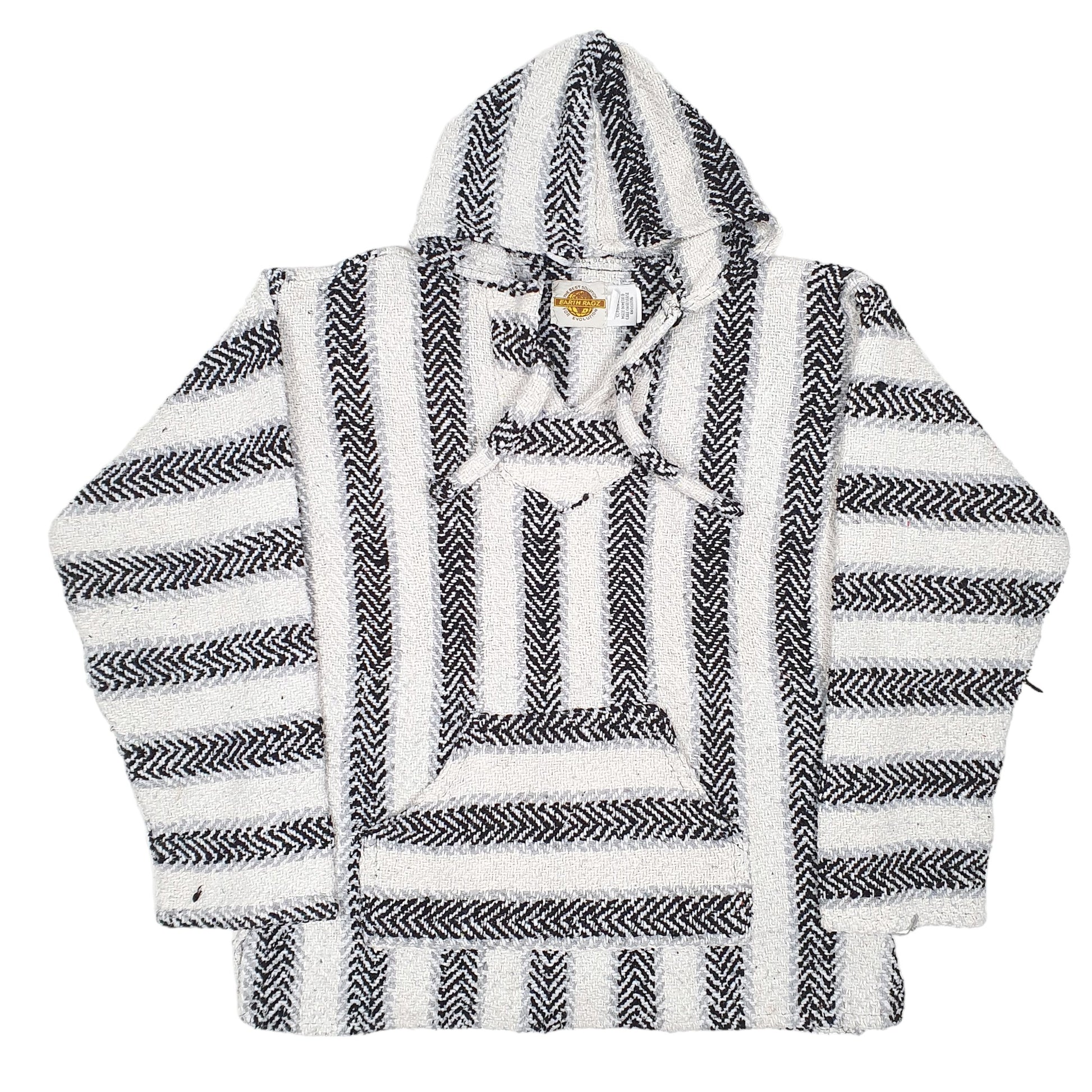 Womens White Earth Ragz Poncho Smock Rug Hippie Surf Hoodie Jumper