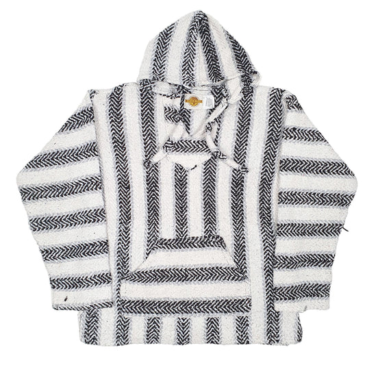 Womens White Earth Ragz Poncho Smock Rug Hippie Surf Hoodie Jumper