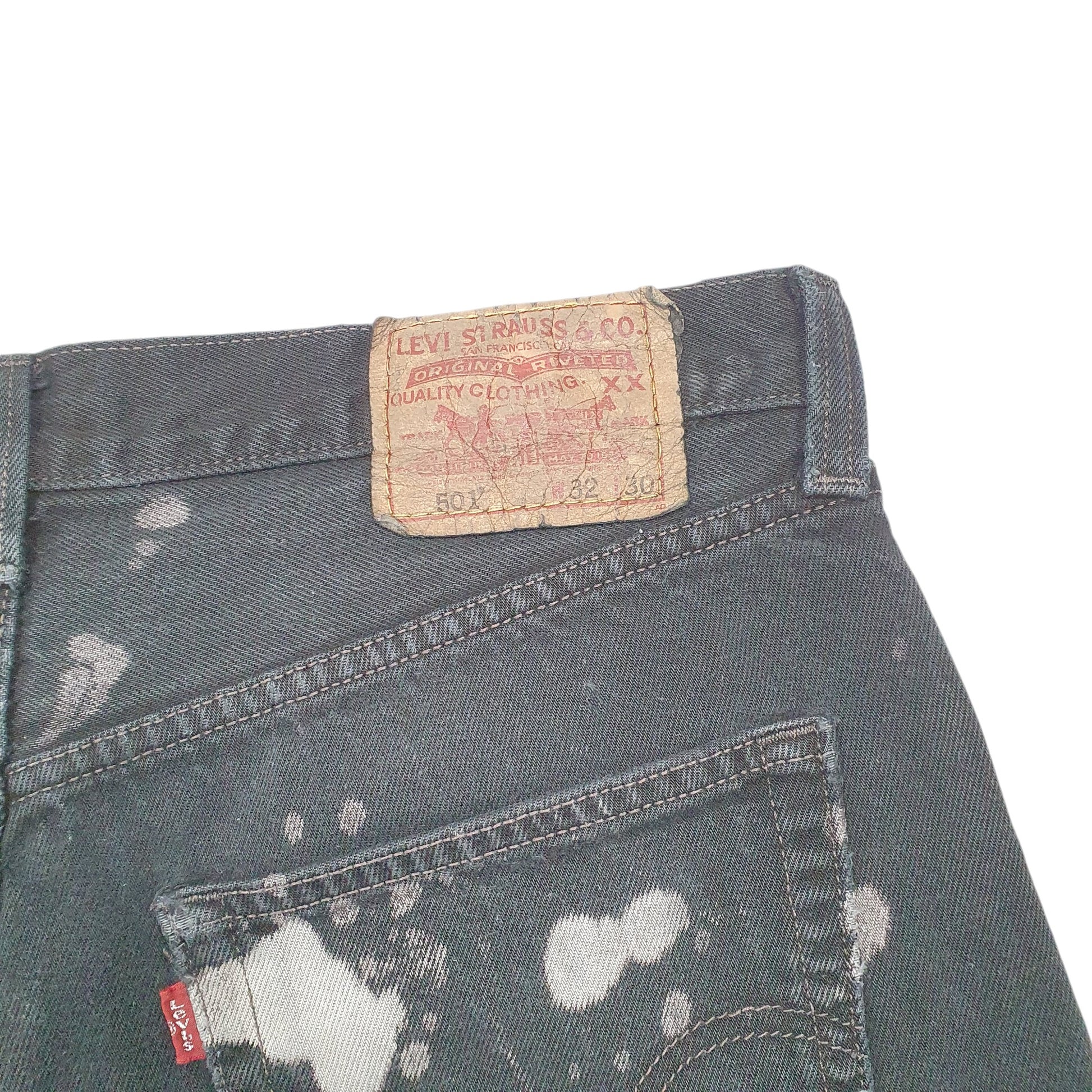 Womens Black Levis 501 Denim Jorts Hot Pants Disressed Cut Offs Denim Shorts