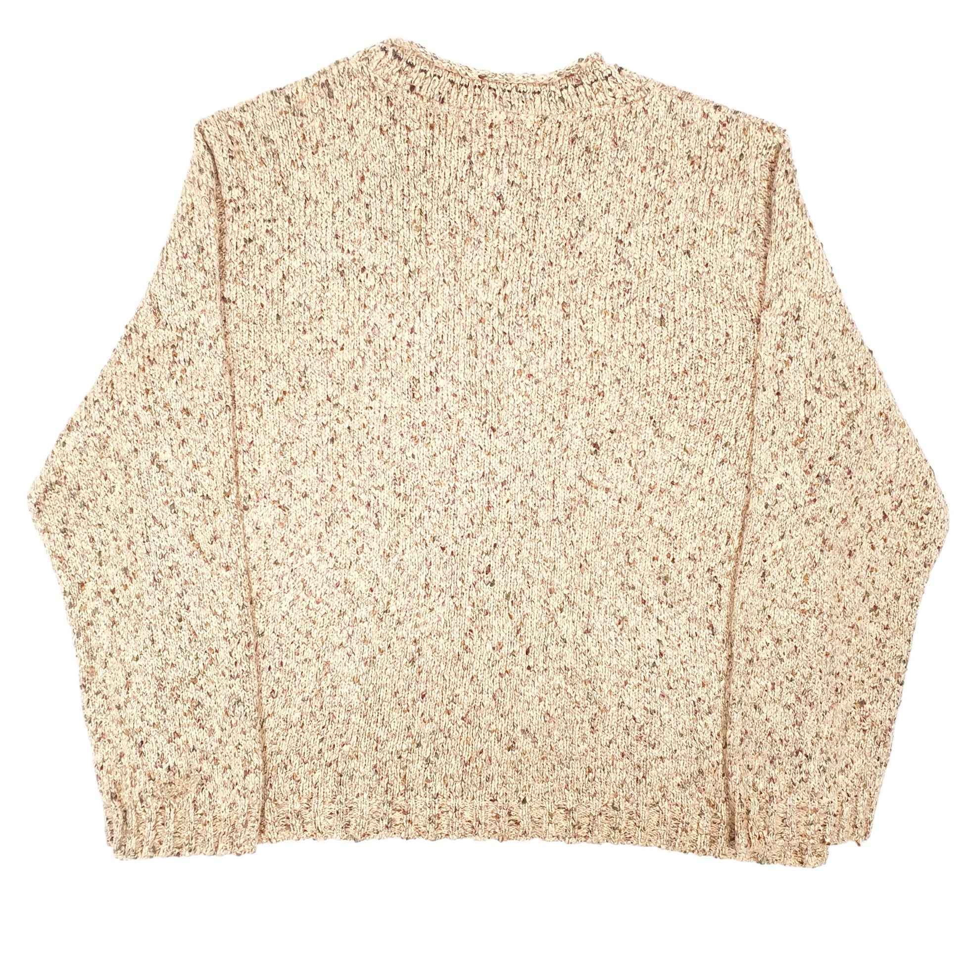 Womens Beige Coldwater Creek Moose Knit Vintage Crewneck Jumper