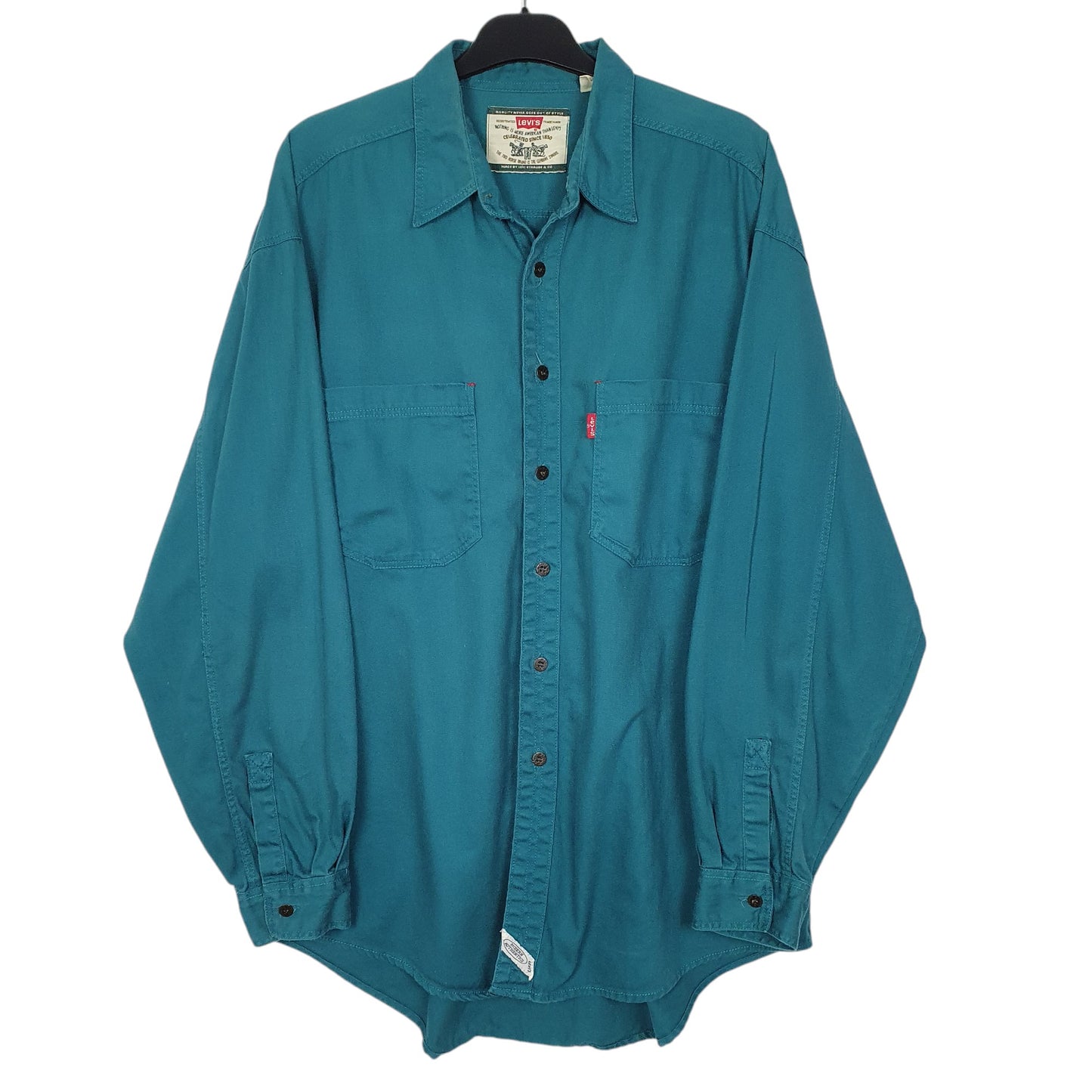 Mens Blue Levis Vintage 90s Heavyweight Long Sleeve Shirt