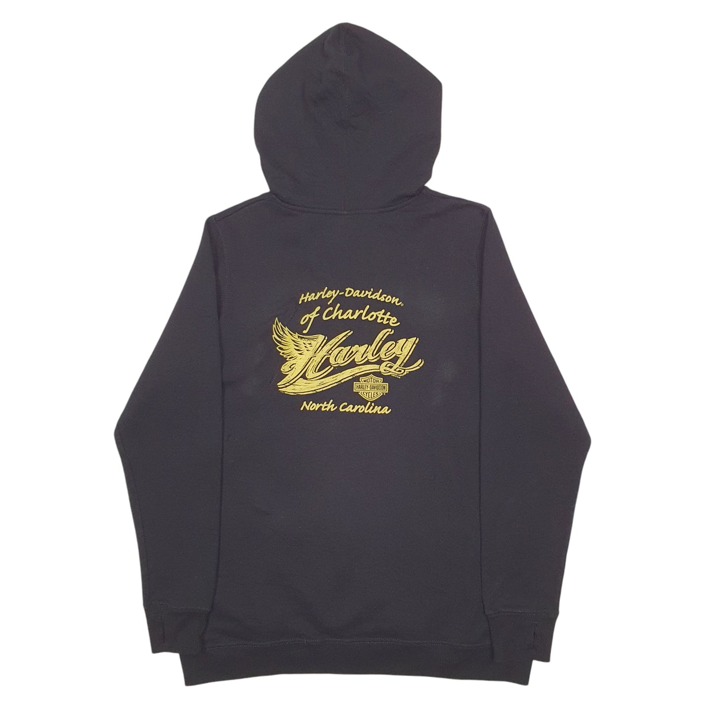 Mens Black Harley Davidson Spellout Motor Cycles Hoodie Jumper