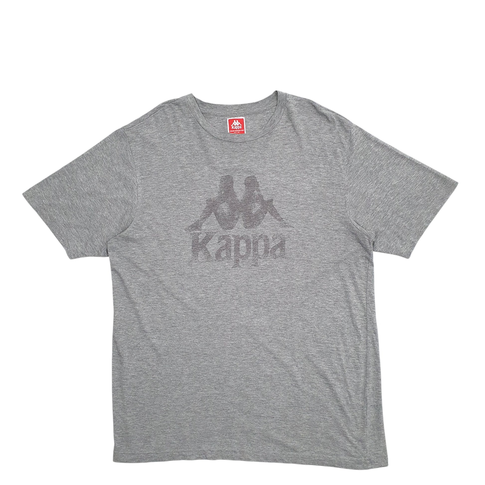 Mens Grey Kappa Spellout Short Sleeve T Shirt