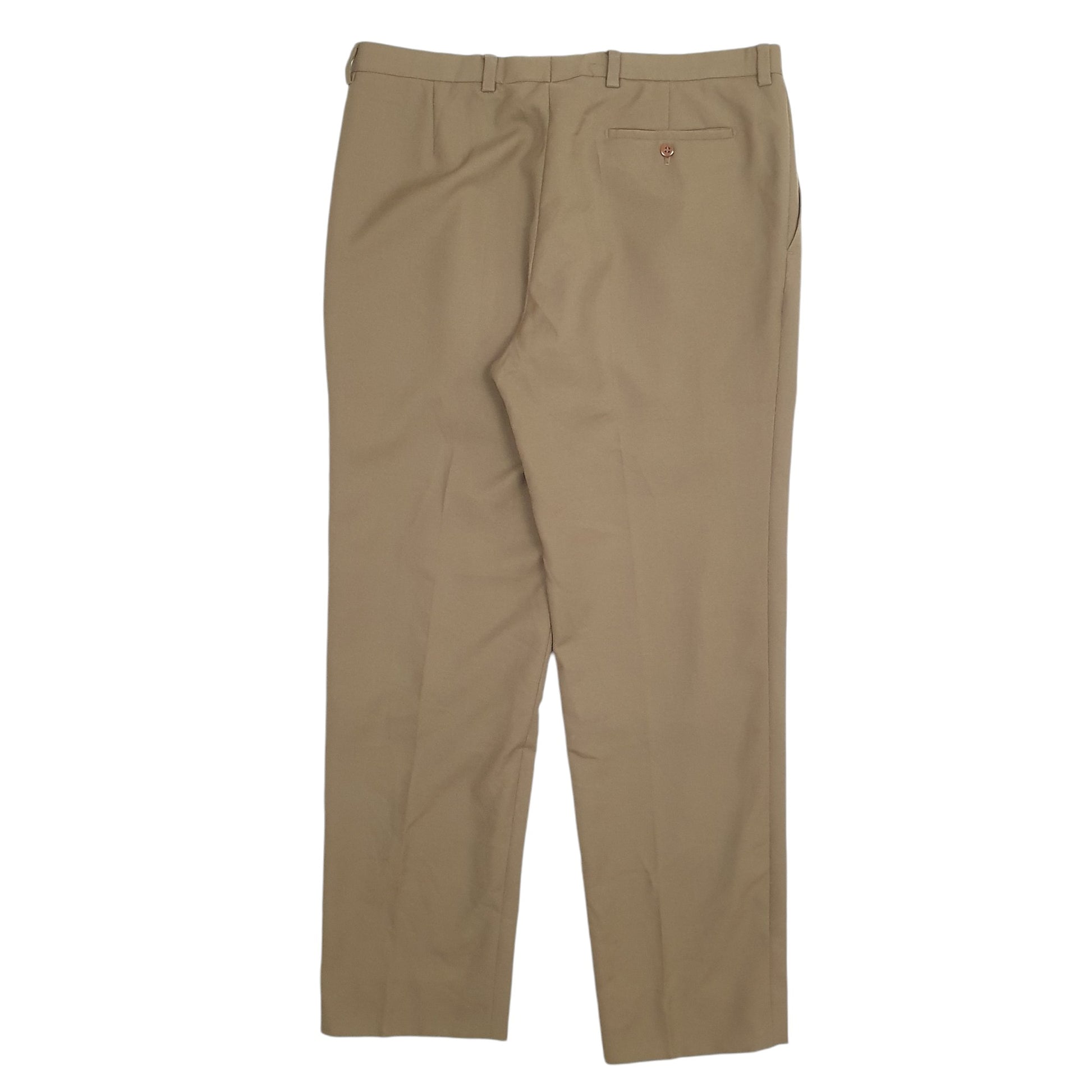 Mens Khaki Burberry Double Pleated Chino Trousers