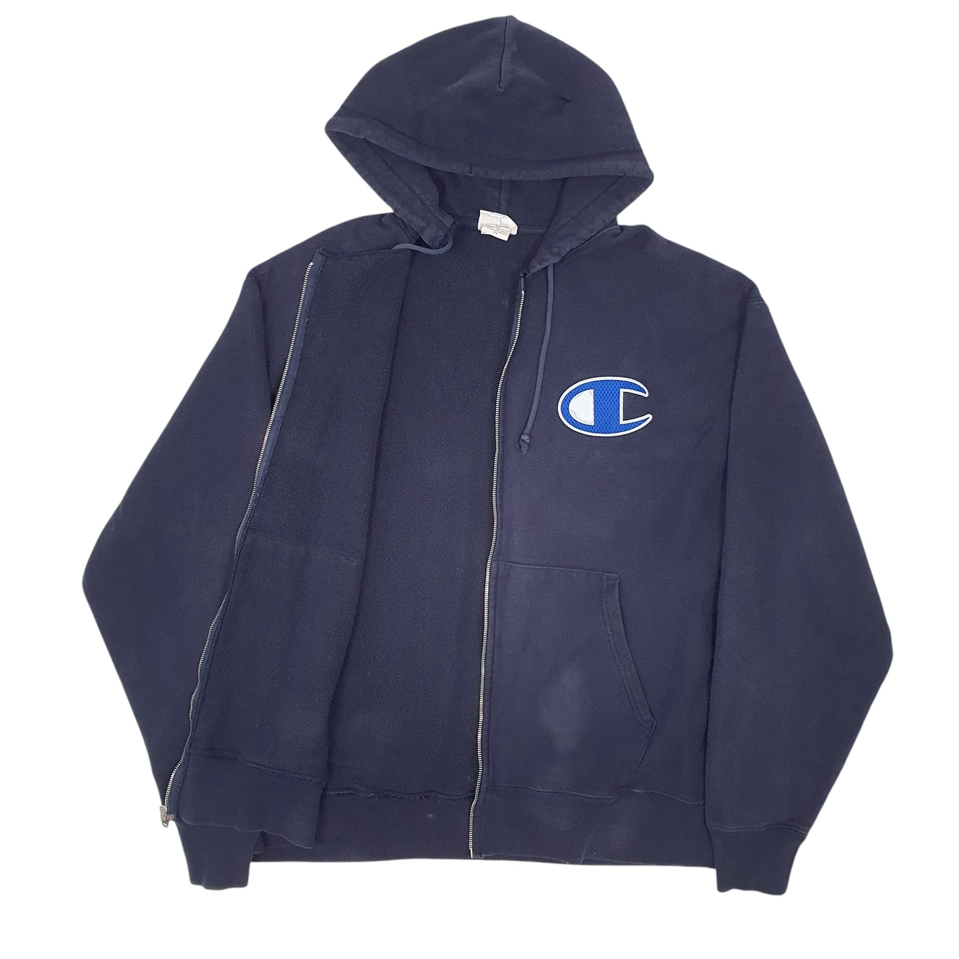 Mens Navy Champion Vintage Reverse-Weave Full Zip Jumper