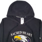 Mens Black Adidas Sacred Heart Baseball Hoodie Jumper