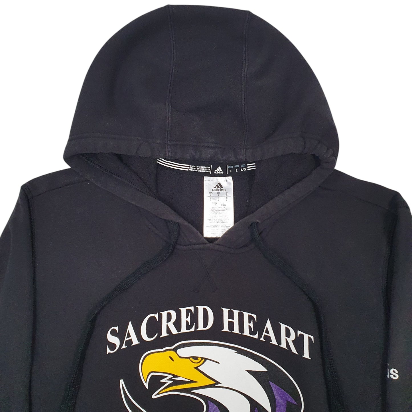 Mens Black Adidas Sacred Heart Baseball Hoodie Jumper