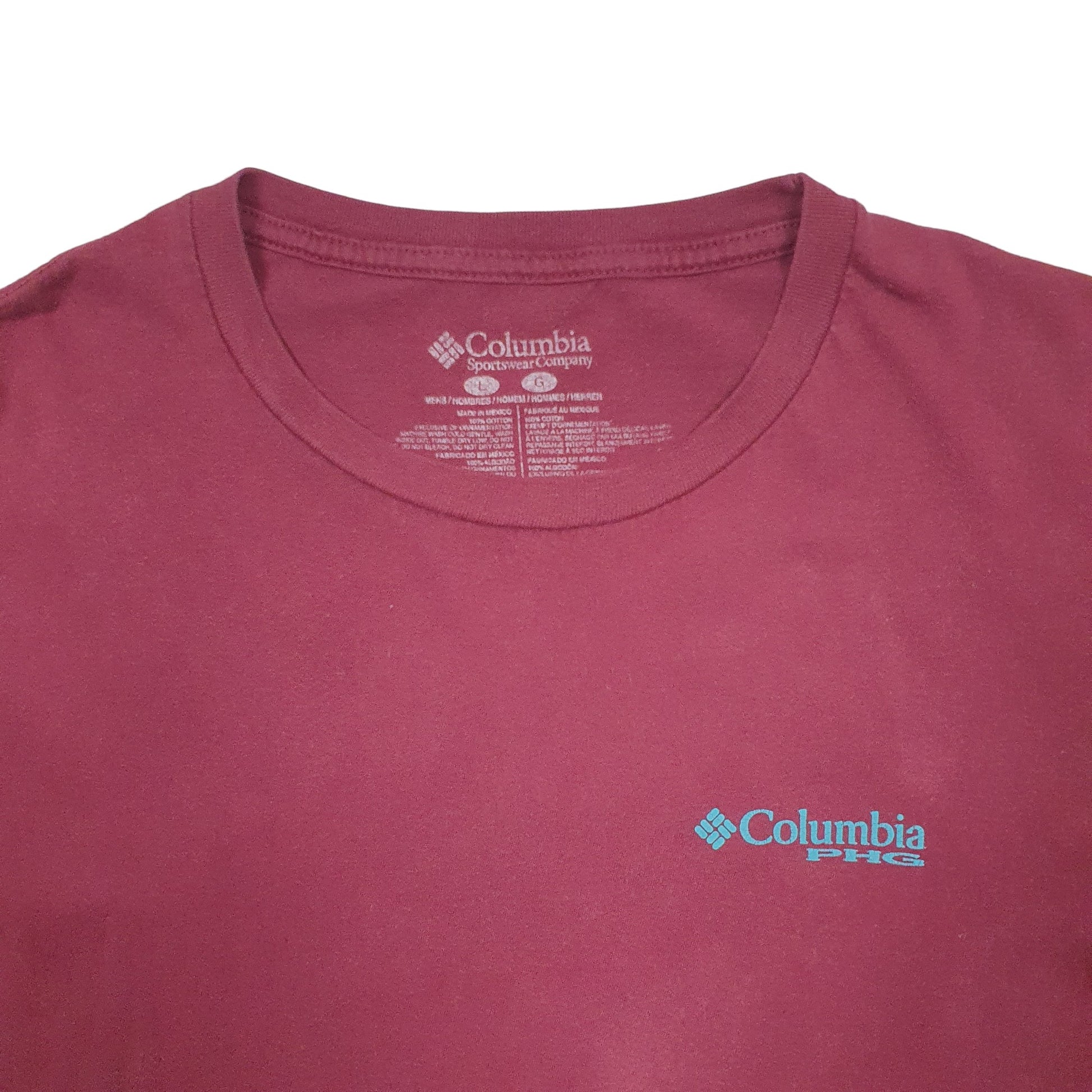 Mens Burgundy Columbia Sportswear PHG Labrador Dog Short Sleeve T Shirt