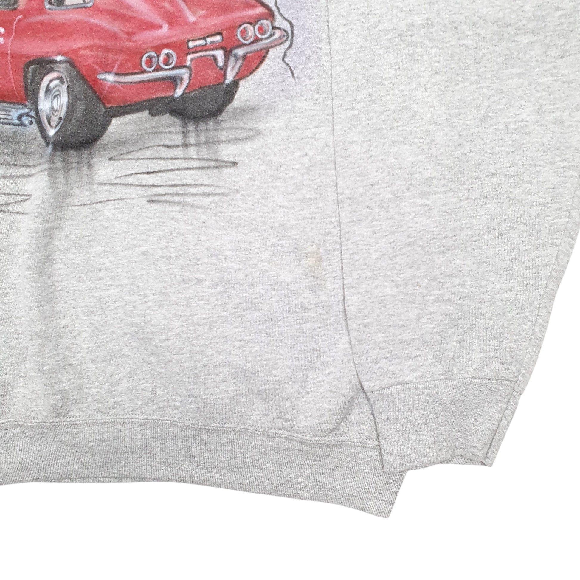 Mens Grey Fruit Of The Loom Airbrush Car Crewneck Jumper