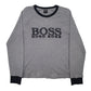 Mens Grey Hugo Boss Spellout Long Sleeve T Shirt