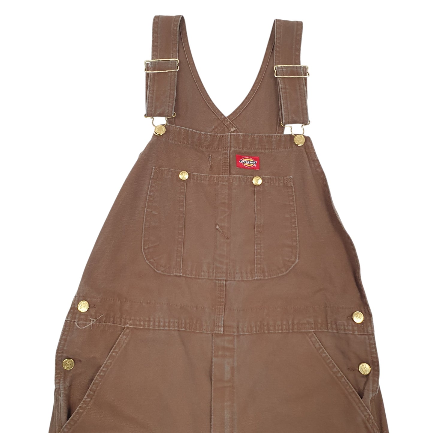 Mens Brown Dickies Denim Overalls Bib Dungaree Trousers