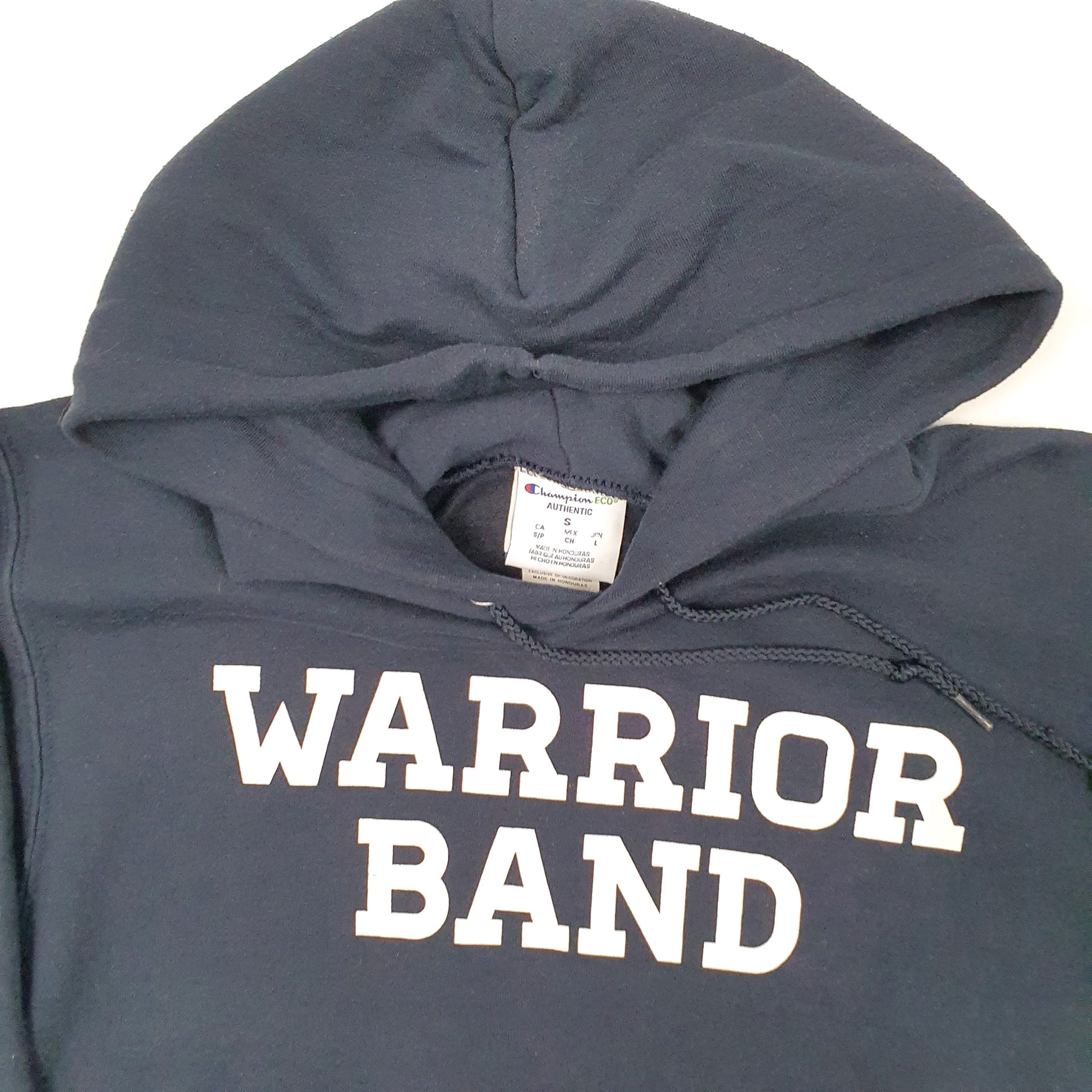 Mens Navy Champion Warrior Band Hoodie Jumper