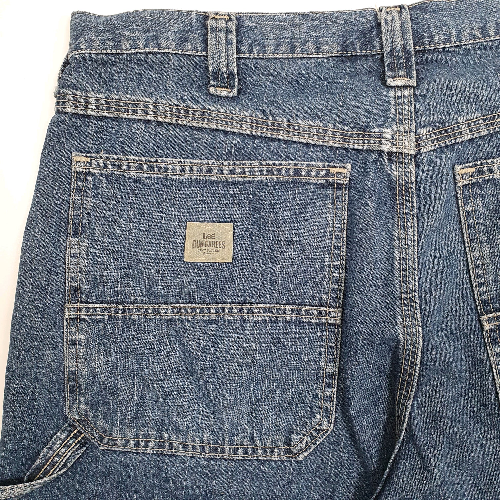 Mens Blue Lee Dungarees Jorts Denim Shorts