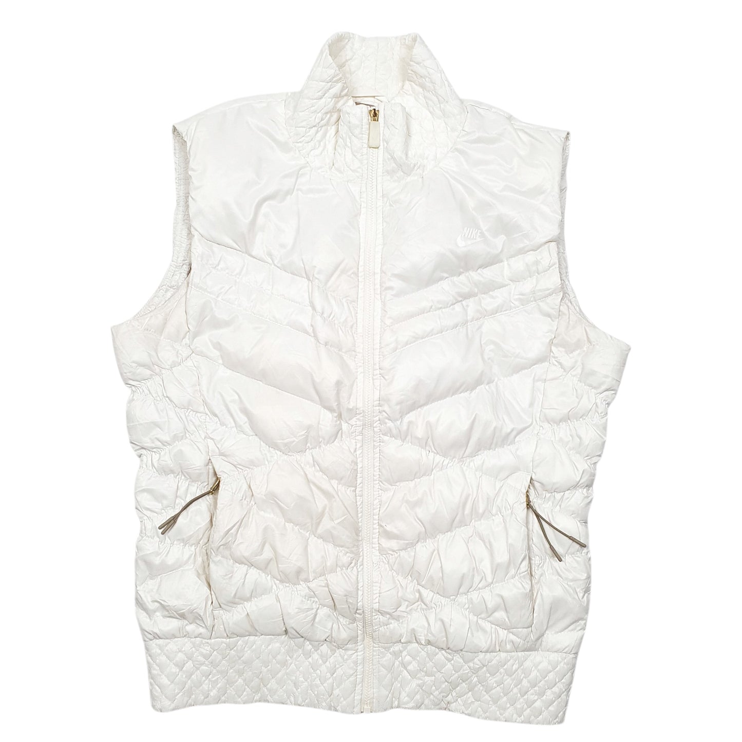 Womens Cream Nike Vest Goose  Coat