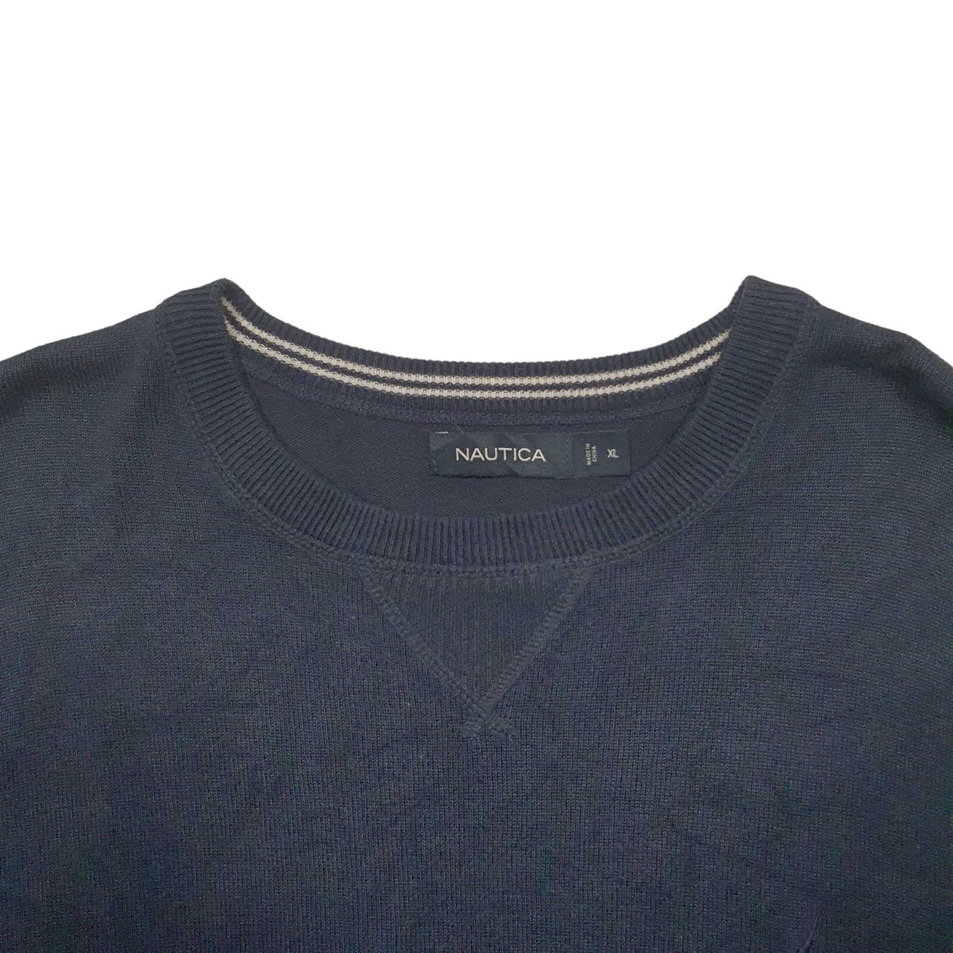 Mens Navy Nautica Knit Crewneck Jumper