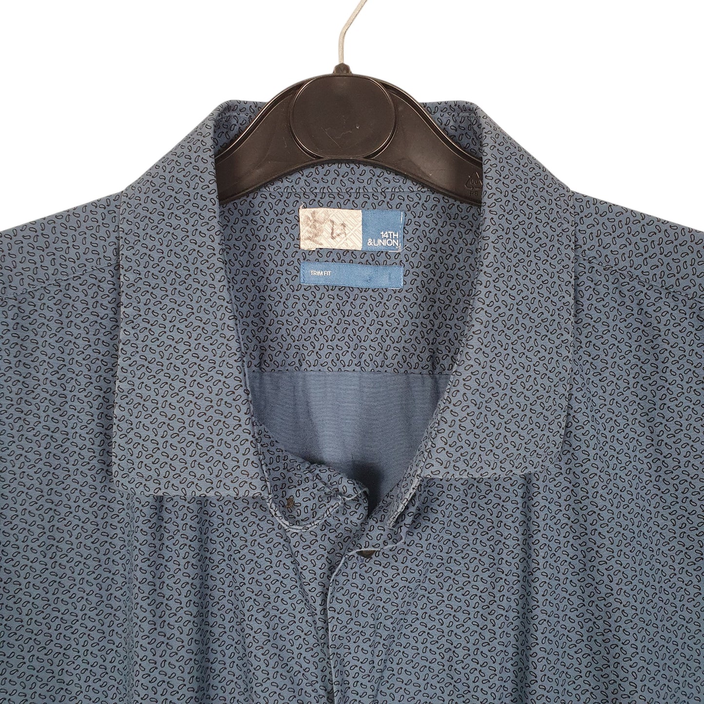 Mens Blue 14th & Union Trim Long Sleeve Shirt