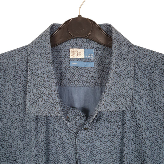 Mens Blue 14th & Union Trim Long Sleeve Shirt