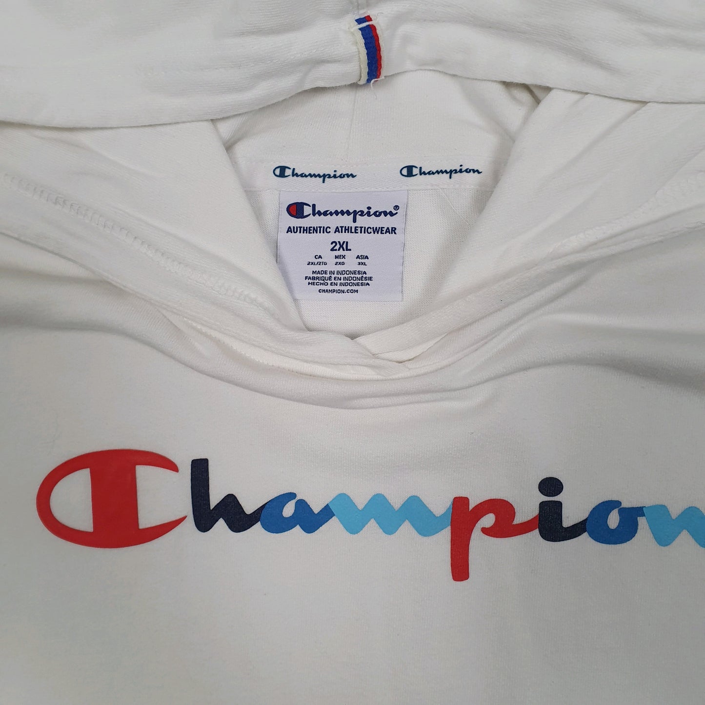 Womens White Champion Lightweight Hoodie Jumper