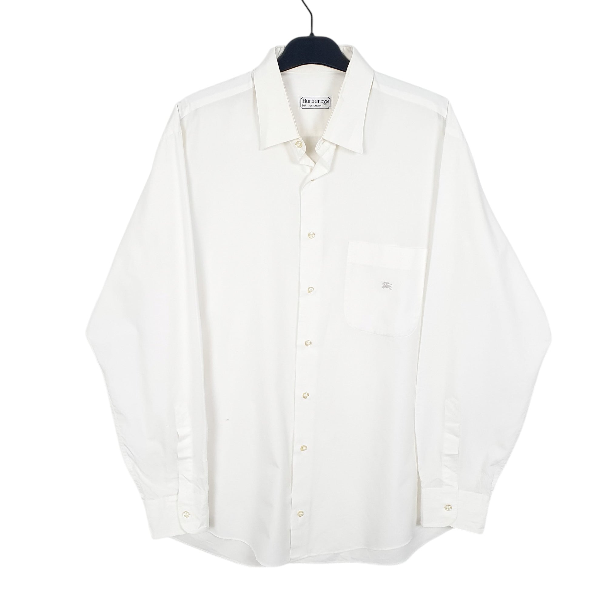 Mens White Burberry London Long Sleeve Shirt